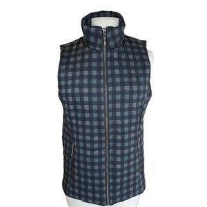 Lemon Tart Sleeveless Vest Womens Size Medium Plaid Insulated Full Zip Pockets